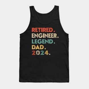 ENGINEER Retired 2024 Dad Legend Retirement Retro Tee Tank Top